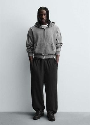 Джоггеры zara текстурированные 19509 black