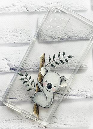 Прозрачный чехол на samsung galaxy a72 (a725) :: коала (принт 132)