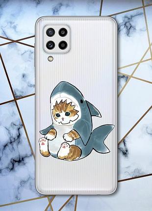 Прозрачный чехол на samsung galaxy m32 / m22 / a22 4g :: котёнок (принт 120)