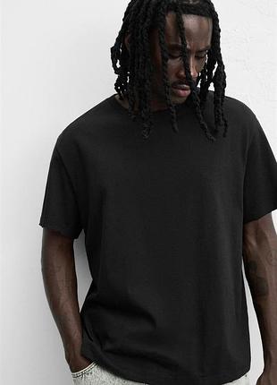 Футболка zara текстурована 19513 black