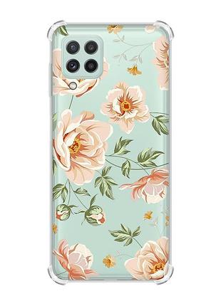 Чехол с утолщёнными углами на samsung galaxy a22 5g / a22s 5g :: цветы пастельные (принт 277)