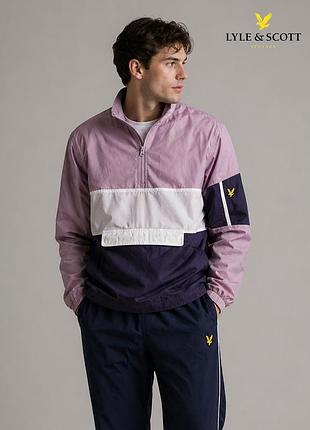 Чоловіча фіолетова куртка вітрівка з блискавкою lyle & scott xs