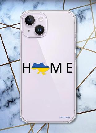 Прозрачный чехол с защитой камеры на iphone 14 :: дом украина (принт 72)