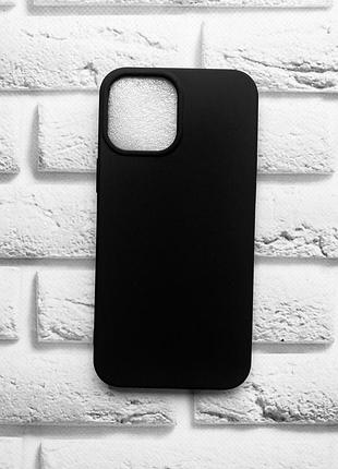 Силиконовый матовый чехол для iphone 12 pro max черный