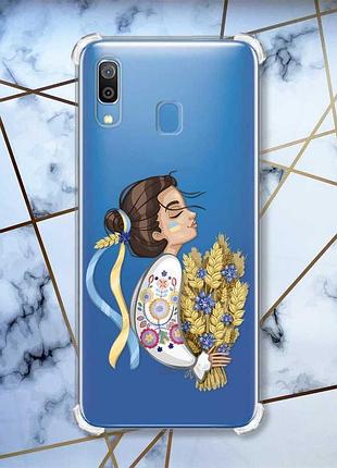 Чехол с утолщёнными углами на samsung galaxy a30(2019)/a20(2019) :: украинка с