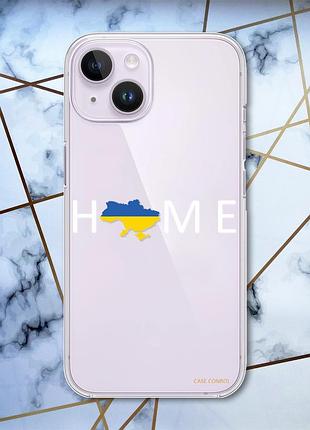 Прозрачный чехол с защитой камеры на iphone 14 :: дом украина (принт 73)