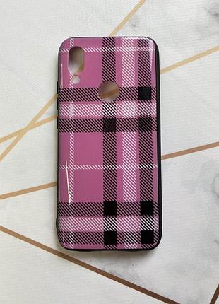 Защитный глянцевый чехол с рисунком для xiaomi redmi 7 клетка