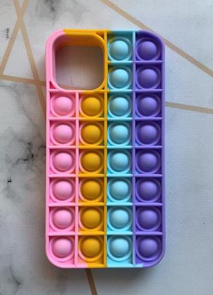 Силіконовий чохол поп іт антистрес поп-іт pop it для iphone 12 pro max попит рожево-фіолетовий (яскравий)