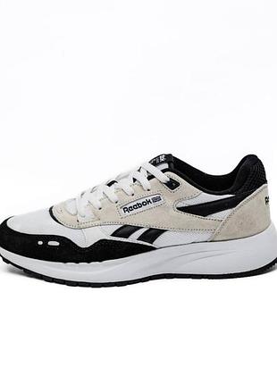 Женские кроссовки reebok classic leather white black / smb+ 🔗