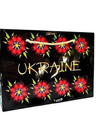 Подарочный пакет ukraine черный 150*220 (упаковка)