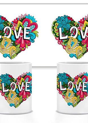 Керамічна чашка love №2 330 мл (прикольні подарункові чашки)