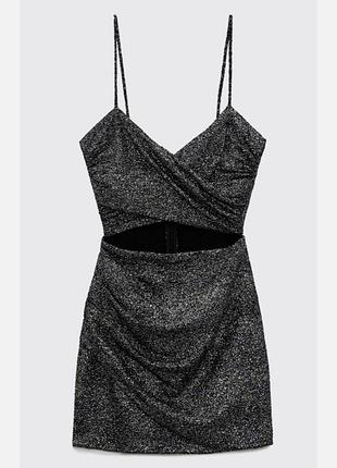 Блискуча сукня міні zara