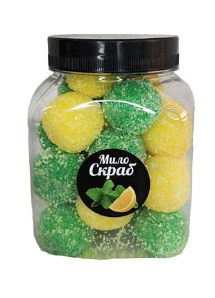 Мыло-скраб шарики для тела свежесть мяты и лимона (скрабы)