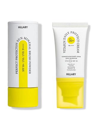 Солнцезащитная минеральная пудра прозрачная с spf 30 + солнцезащитный крем для лица spf 30+