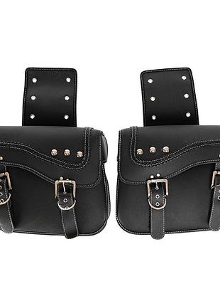 Кофры боковые для мотоцикла из экокожи chopper 2шт 35x30x15см черный