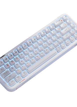 Клавиатура mofii pearl sk-711 с комбинированным подключением, rgb подсветкой и силиконовой подставкой под запястья - pearl white