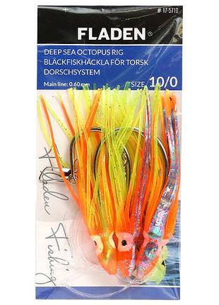 Морской монтаж fladen octopus rig orange abalone 10/0 3-hook (17-5710)