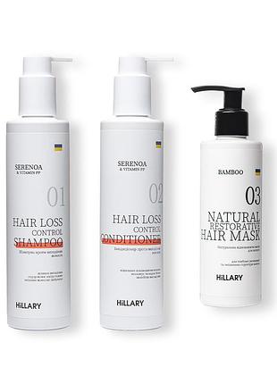 Набор serenoa & рр hair loss control, 500 мл + натуральная маска bamboo, 200 мл