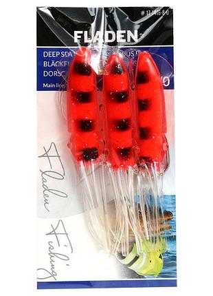 Морской монтаж fladen winged octopus red/black 3-hooks 8/0 (17-1416-8-0)