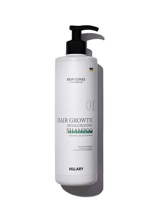 Шампунь для росту волосся hillary hop cones & b5 hair growth invigorating, 500 мл