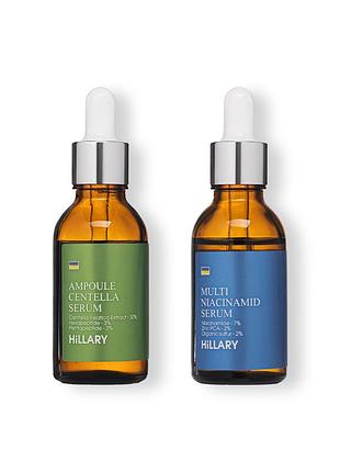 Мультисироватка та ампульна сироватка hillary niacinamide & centella
