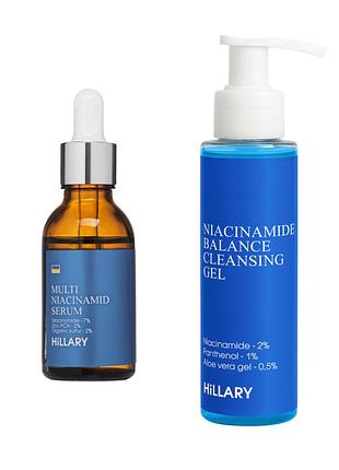 Набір для зменшення жирності та запалень з ніацинамідом hillary anti-blemish niacinamide set
