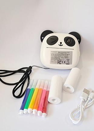 Фотоаппарат детский с мгновенной печатью панда usb 1300 mah awwb-32 белый