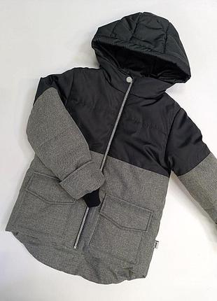 Теплая зимняя куртка для мальчика 128 см