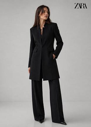 Новый черный приталенный жакет zara s