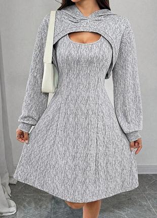 Цупка сукня худі з капюшоном shein 4xl
