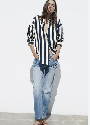 Льняная женская рубашка zara
