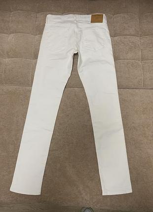 Джинси чоловічі jack&jones slim glenn білого кольору весна/ літо високий зріст  розмір m