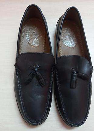 Туфли-лоферы весна-лето кожа муж 42-43р.clarks индии