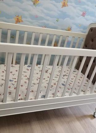 Дитяче ліжко з натурального дерева для немовляти з матрасом baby veres