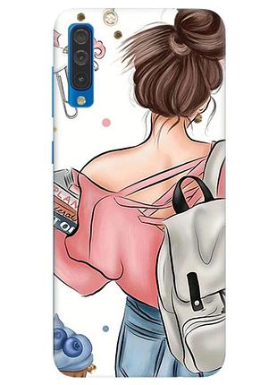 Чехол на samsung galaxy а50 (2019) а505 :: девушка с рюкзаком (принт 30)