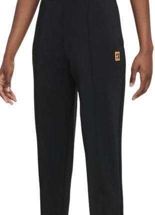 Черные женские теннисные брюки nike court dri-fit heritage knit pant (артикул da4722-010
