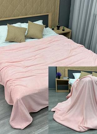 Плед-покрывало велсофт однотонный (150х210см) decorator wellsoft. цвет розовый двоспальный, 200, 220