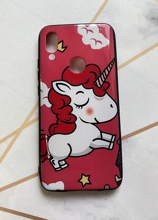 Защитный глянцевый чехол с рисунком для xiaomi redmi 7 единорог