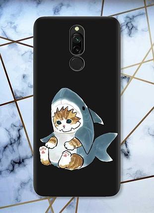 Матовый чехол с черными боками на xiaomi redmi 8 :: котёнок (принт 120)