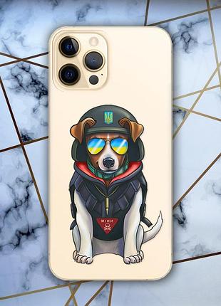 Прозрачный чехол на iphone 12 pro max :: пёс патрон (принт 4)