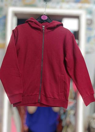 Детская кофта для мальчика на замке красная 134 см dunnes (другие размеры уточняйте)
