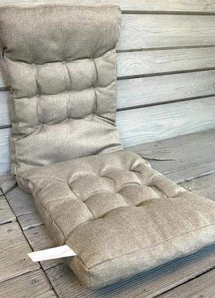 Подушка на стілець або крісло подвійна (40x120х4 см) "decorator мальмо". колір тауп