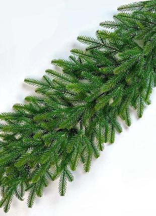 Хвойна гірлянда forest лита 200 см зелена з салатовими кінчиками (ефект молодої хвої)