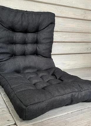 Подушка на стілець подвійна (50x120х8 см) "decorator sawana". колір темно-сірий