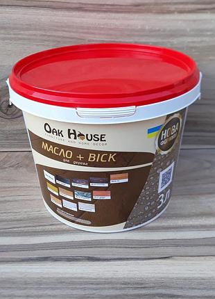 Лляне масло з воском oak house сірого кольору 3 л.