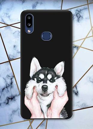 Матовий чохол з чорними боками на samsung galaxy а10ѕ a107 мордочка принт 121