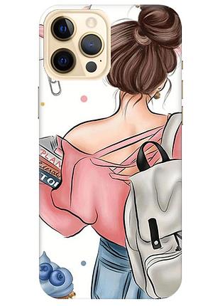Чехол на iphone 12 pro max :: девушка с рюкзаком (принт 30)