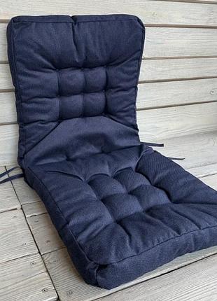 Подушка для стільців квадратна однотонна (50x120х8 см) "decorator мальмо". колір темно-синій