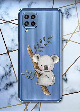 Прозрачный чехол на samsung galaxy m32 / m22 / a22 4g коала (принт 132)