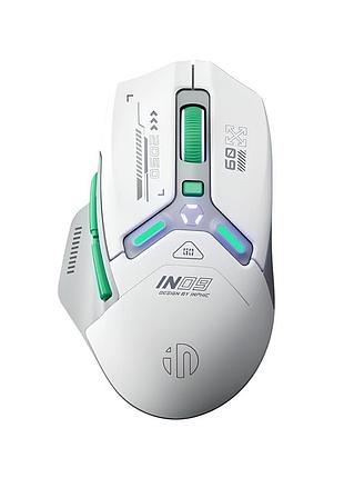 Игровая мышь inphic in9 xs с комбинированным подключением usb, bluetooth, usb 2.4ггц, rgb, 12000 dpi, белый